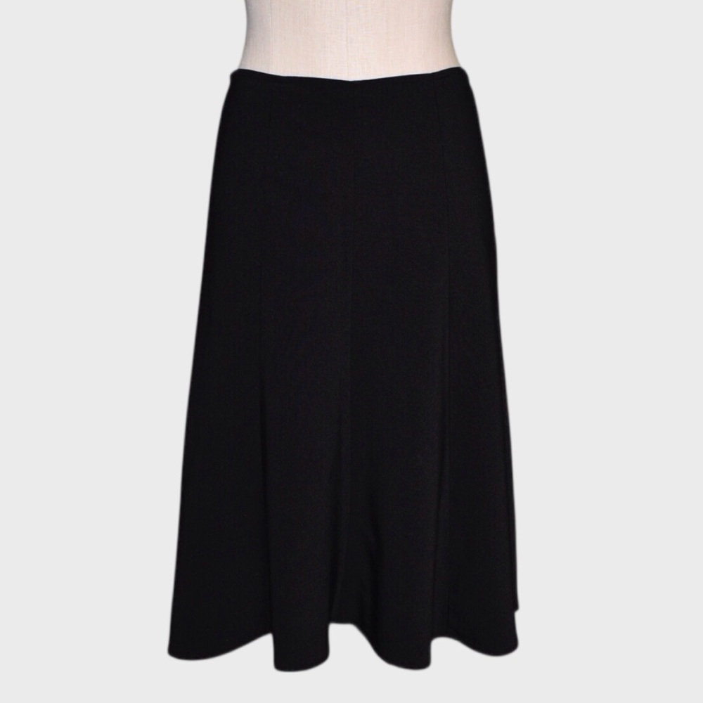 ENT Paneled Black Knee-Length Skirt